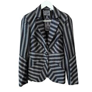 L.A.M.B. Y2K Gwen Stefani Wool Geometric Pattern Blazer Jacket Women's size 0